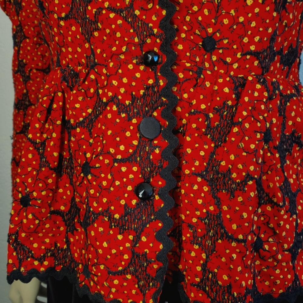 Vintage 70s Prairie Puff Sleeve 40s style Dress - Picture 10 of 10